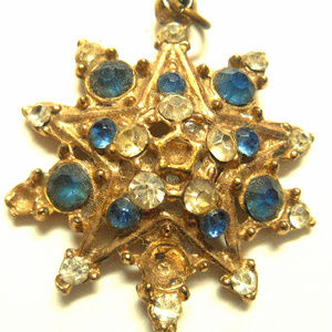 10 Pointed Star Necklace Charm Pendant Jewelry vtg